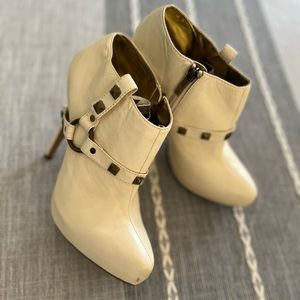Cream studded booties